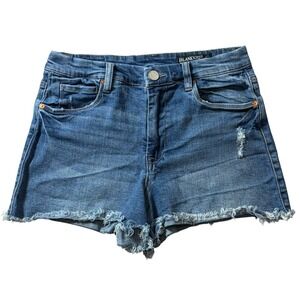 BlankNYC The Lenox Distressed Denim Shorts Size 28 Raw Hem Stretch Jean Shorts